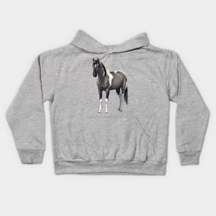 Gray Pinto Quarter Horse Grulla Paint Stallion Kids Hoodie